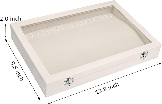 Velvet Necklace Display Jewelry Tray 20 Hook Necklace Tray Necklace Pendant Jewelry Tray for Women and Girls
