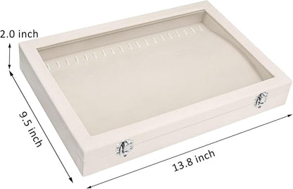 Velvet Necklace Display Jewelry Tray 20 Hook Necklace Tray Necklace Pendant Jewelry Tray for Women and Girls