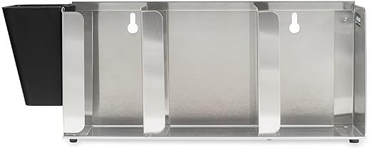 San Jamar Lid Organizer with Adjustable Dividers for Restaurants and Fast Food, Plastic, 14.5 Inches, Silver