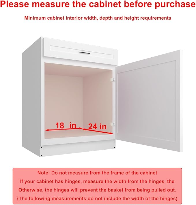 Pull Out Cabinet Organizer, Heavy-Duty Metal Sliding Drawer Shelf for Kitchen Cabinets, Chrome, Doesn't Include Door Fittings (17 * 21 IN)