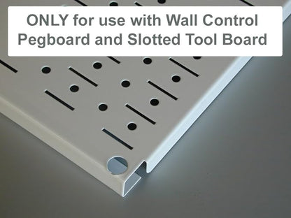 Wall Control 2-Piece White Metal Pegboard Hook, Extended Reach, 9in, 3.5x0.5x9in, 0.22lbs, 300.0lbs Capacity, Rust Resistant, for Tool Board and Pegboard Panels