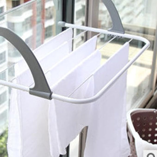 Pilipane Folding Towel Rack Indoor Outdoor Retractable Laundry Rack, Portable Clothes Drying Rack for Balcony Railings, Laundry Drying Rack(Grey)