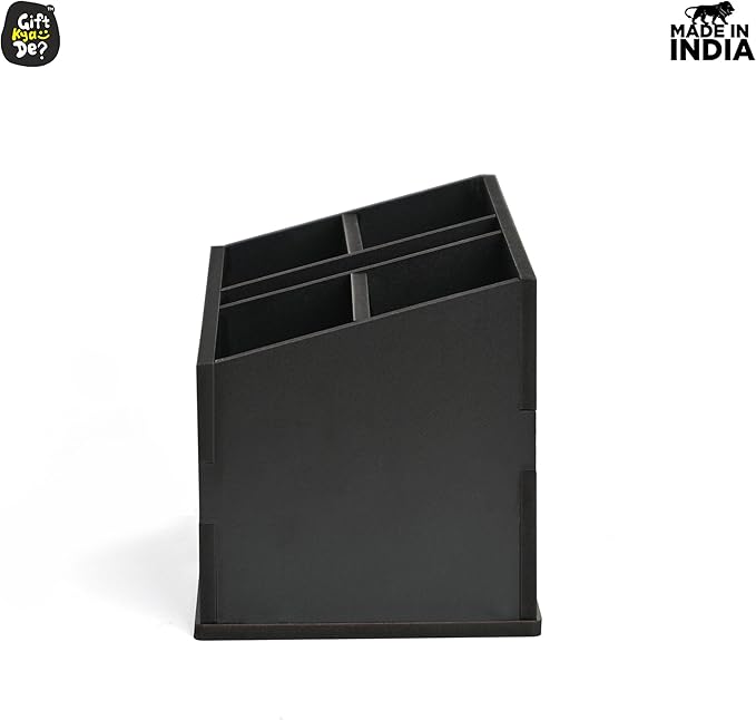 GKD wooden Remote Stand with 5 Sections | Remote Holder for Living Room, TV, and AC | Stationary Organizer | 5 in 1 | Ideal for Home and Office (Black Butterfly)