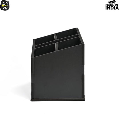 GKD wooden Remote Stand with 5 Sections | Remote Holder for Living Room, TV, and AC | Stationary Organizer | 5 in 1 | Ideal for Home and Office (Black Butterfly)