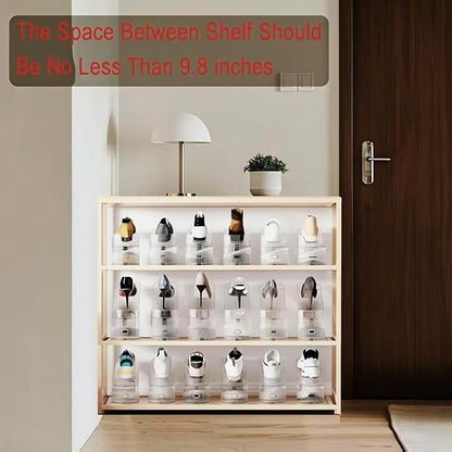 8PACK Shoe slots Organizer for Closet Double Deck Shoe Space Saver Adjustable Shoe Stacker Organize Clear Shoe Slot for Closet Clear Shoe Rack Organizer