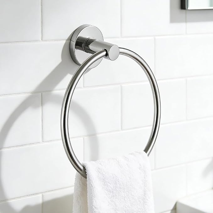 5Pcs Brushed Nickel Bathroom Hardware Towel Bar Accessories Set 23.6 Inch SUS304 Stainless Steel Bath Towel Racks with Toilet Paper Holder Shelf for Bathroom Kitchen Wall Mounted, Middle Removable