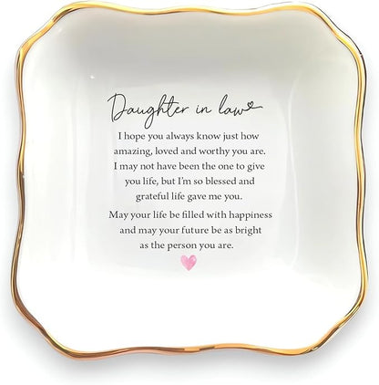 Daughter in Law Gift, Ring Dish, Jewelry Dish, Present for Daughter in Law, Daughter in Law Birthday Gift, Bonus Daughter Gift, Future Daughter Gift from Mother in Law, to My Daughter On Wedding Day