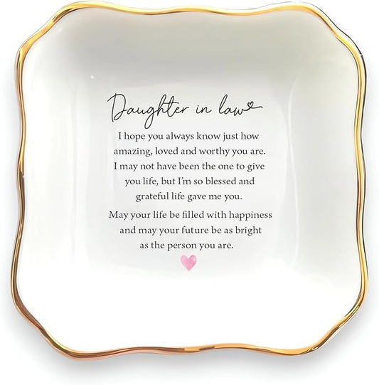 Daughter in Law Gift, Ring Dish, Jewelry Dish, Present for Daughter in Law, Daughter in Law Birthday Gift, Bonus Daughter Gift, Future Daughter Gift from Mother in Law, to My Daughter On Wedding Day