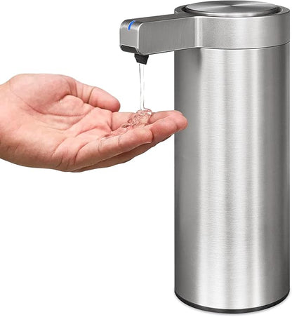 Mamiddle 9 oz. Automatic Soap Dispenser Stainless Steel with Sensor Infrared Soap Dispenser Electric IPX5 Waterproof USB-C Charging Motion Sensor for Kitchen & Bathroom (Brushed Silver)