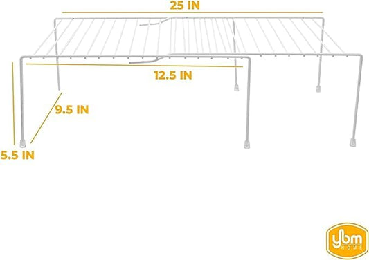 YBM Home 2555v Shelf Organizer and Storage Rack, 16"L x 9.75"W x 5.5"H, Silver