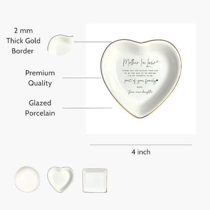 HatafaFurni Mother In Law Gift, Heart Ring Dish, Jewelry Dish, Mothers Day Gifts, Mother of the Groom Gift, Mother Appreciation, Gift For Second Mom, Mother In Law Present, Future Mom
