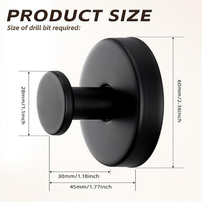 Supopular Reusable Heavy Duty Suction Cup Hooks for Kitchen/Bathroom/Shower - Wet-Proof Hooks for Towels, Robes, Loofah&Wreaths/No Drill Mounting on Glass, Tile, Metal (2, Matte Black)