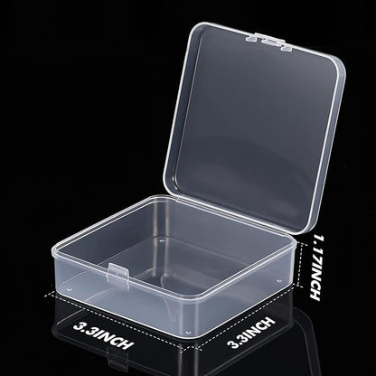 Jetec 6 Pieces Mini Plastic Clear Beads Storage Containers Box for Collecting Small Items, Beads, Jewelry, Business Cards, Game Pieces, Crafts (3.3 x 3.3 x 1.1 Inch)