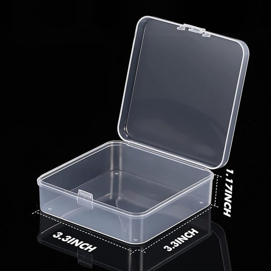 Jetec 6 Pieces Mini Plastic Clear Beads Storage Containers Box for Collecting Small Items, Beads, Jewelry, Business Cards, Game Pieces, Crafts (3.3 x 3.3 x 1.1 Inch)