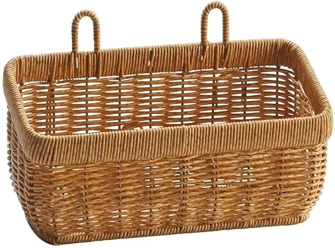 Wall Hanging Basket for Organizing,Hand-Woven Hanging Storage Baskets Wall Storage for Kitchen and Bathroom(L)