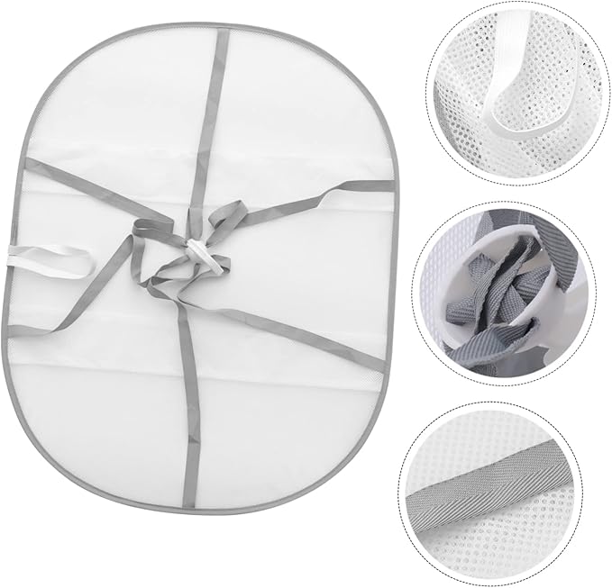 Large Foldable Mesh Clothes Drying Rack Grey Trim Hanging Dryer Net for T-Shirts and Sweaters Portable Laundry Drying Rack for Home and Travel