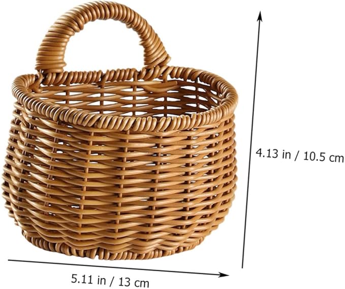 Unomor Decorative Woven Garlic and Ginger Storage Basket Wall Mounted Kitchen Organizer High Grade Space Saving Design for Home Decor