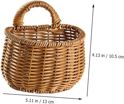 Unomor Decorative Woven Garlic and Ginger Storage Basket Wall Mounted Kitchen Organizer High Grade Space Saving Design for Home Decor