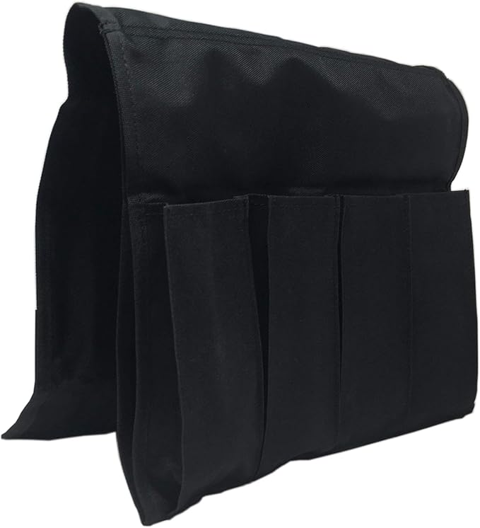 Huji Sofa Chair Armrest Bedside Caddy with Four Pocket Organizer for Remotes and One Hidden Pocket for Books and Magazines - 37” L x 12.50” W (1)