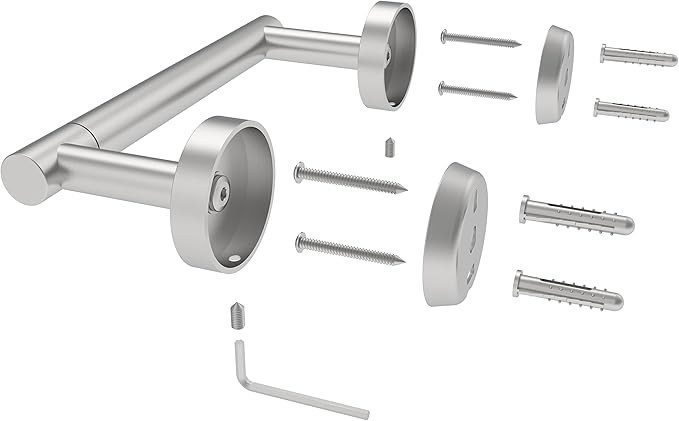 Brushed 2 Pack Toilet Paper Holder SUS304 Stainless Steel Double Post Pivoting Toilet Paper Roll Holder Wall Mounted Toilet Tissue Holder for Commercial Bathroom RV