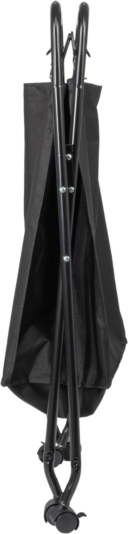 Household Essentials Rolling Laundry Hamper, Heavy Duty Canvas Bag, 2 Load Capacity, Foldable Frame, Black Bag with Velcro Fasteners, Black