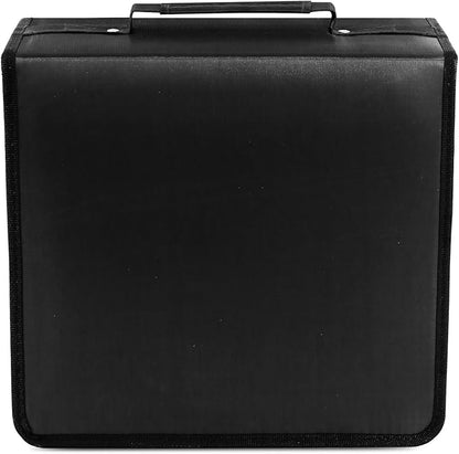 DVD Case CD Storage,384 Capacity CD Cases Holder DVD Storage Case Holders CD DVD Disc Case Storage Wallet Binder for Car Home Office Travel (Black)