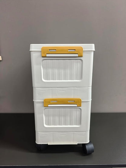 Kitchen Pantry Storage Cabinet, Tableware Cabinet, Spice Rack, Double-Layered 4-Door Foldable