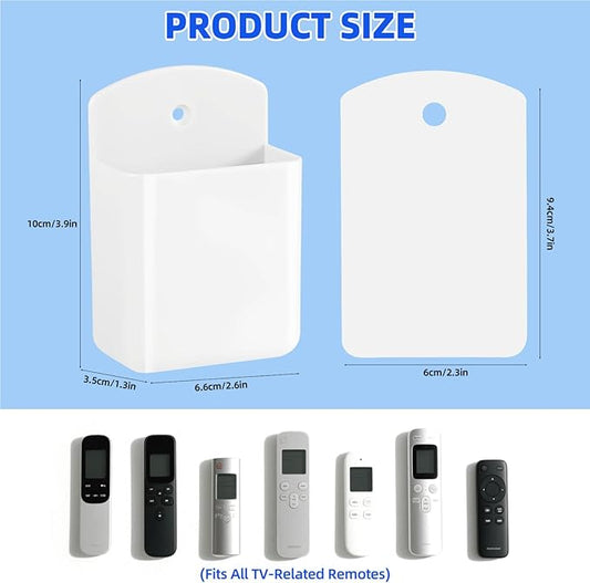 Leinuosen 12 Pcs Remote Control Holder Wall Mount Self Adhesive TV Controller Holder White TV Remote Organizer Wall Pen Organizer for Home Office School Storage Accessories