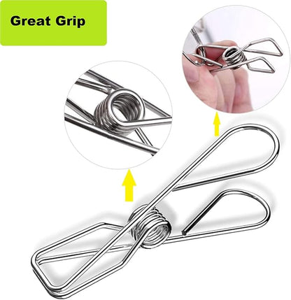 Clothes Sock Drying Rack with 36 Clips, Stainless Steel Underwear Dryer Swivel Laundry Hanger with Windproof Hook for Hanging Towels Bras Gloves Baby Clothes Indoor Outdoor