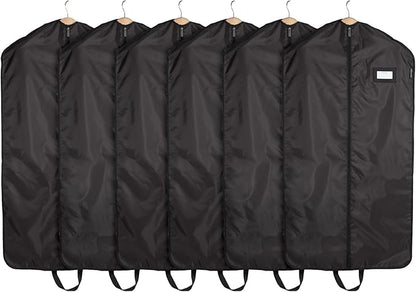 Covermates Keepsakes Garment Bag Set - Premium Polyester - Full Length Zipper - ID Window - Carrying Handles - Closet Storage, Black