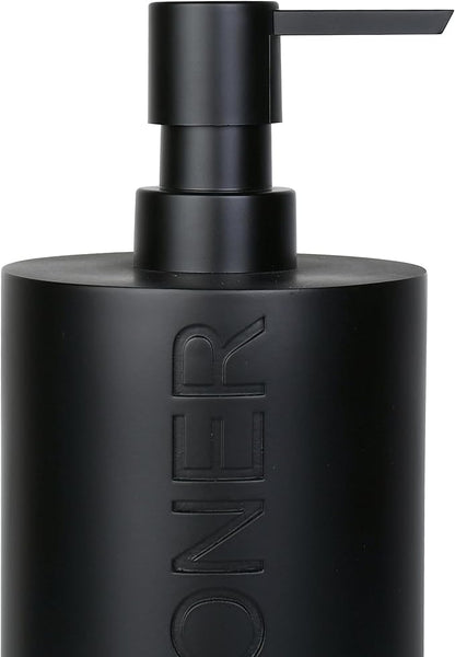 Indecor Home Matte Black Conditioner Dispenser Luxurious Refillable Pump Bottle with Black Resin Pump and Embossed Text, Durable Design for Bathroom and Shower