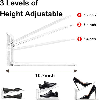 20Pack Shoe Slots Organizer for Closet Shoe Stacker Shoe Rack Organizer for Closet Space Saver Storage Holder Organization (Clear)