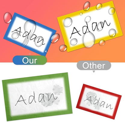 MFLABEL® Colorful Name Tag Labels - 800-Pack Writable Stickers for Kids, Office, School & Events, 3.5 x 2.25 Inch, Easy to Peel & Stick, Waterproof Name Tags for Organizing, ID, Party & Classroom Use