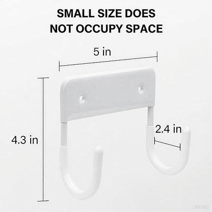 Ironing Board Holder Wall Mount, 5-Inch Wall Mount Ironing Board Hanger, Metal Holder for Laundry Room, Space-Saving & Easy Install,White (2 Pack)
