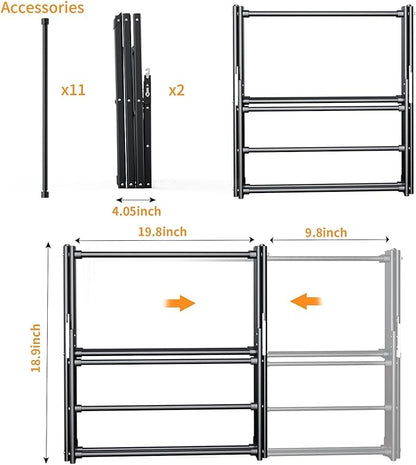 2PCS Foldable Drying Rack Clothing for Laundry Black