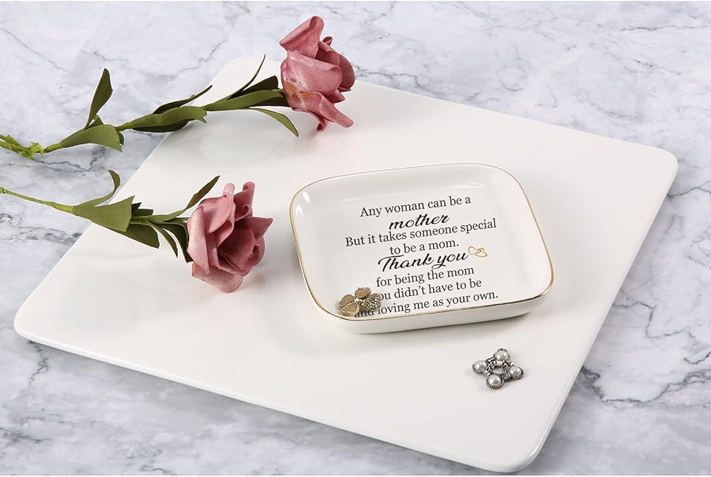 Scwhousi Ring Dish Jewelry Tray for Friend Mom Sister Maid of Honor,Birthday Mother's Day Christmas Gifts