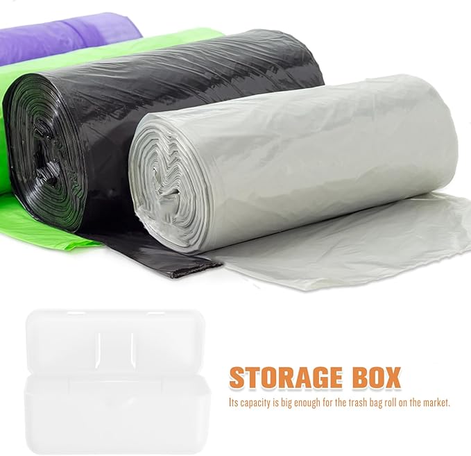 NUOBESTY 2Pcs Wall Mounted Trash Bag Dispenser, Universal Size Trash Bag Holder Organizer No Drill Easy Installation Storage Box for Kitchen, Bathroom & Pantry (White)