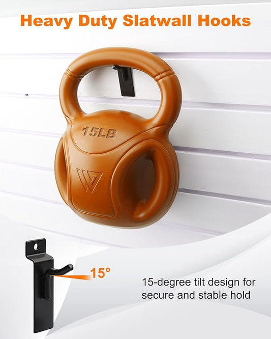 1" Black Slatwall Hooks, 60 Pack Slat Wall Hanging Display Hooks, Slatwall Accessories for Retail Home Efficient Storage