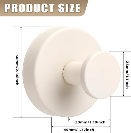 Fenas Suction Cup Hooks for Shower No-Drill Bathroom Hooks for Towels, Robes, Loofah Mountable on Bathroom Walls, Kitchen, Glass, Mirrors, Tile and Smooth,Non-Porous Surfaces (2, Milk White)