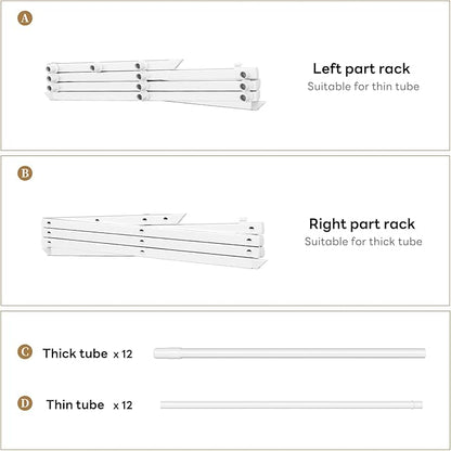 Foldable Drying Rack Clothing, 3-Tier Portable Clothes Drying Racks for Indoor & Outdoor, Anti-Rust Compact Laundry Rack Collapsible, White 28" D x 10" W x 35" H