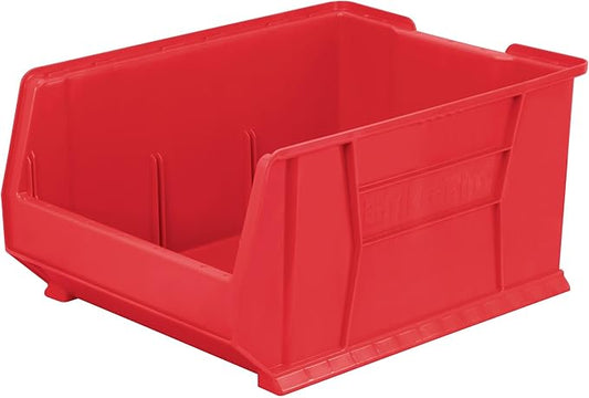Akro-Mils 30289 Super-Size AkroBins Plastic Storage Bins, Space-Saving Stackable Bins for Garage, Classroom, Warehouse Organization, 24-Inch L x 18-Inch W x 12-Inch H, Red, 1-Pack