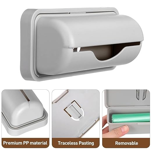 Trash Bag Dispenser Wall Mount, Small Garbage Bag Dispenser and Holder, Plastic Liner Organizer for Kitchen, Bathroom, Cabinet or Under Sink Storage – 3 Pack