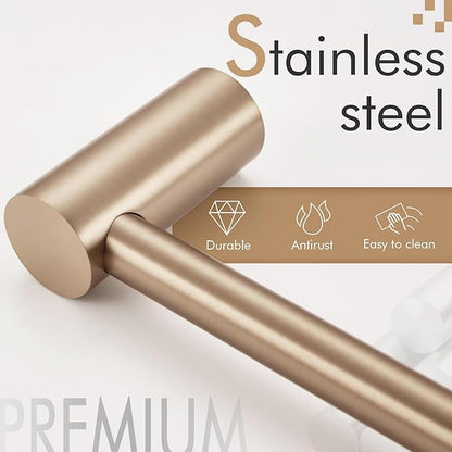 KOKOSIRI Towel Bars Champagne Bronze for Bathroom Wall Mounted 36-Inch Bath Towel Holder Single Rod Stainless Steel Bathroom Hardware, B4007CPG-L36