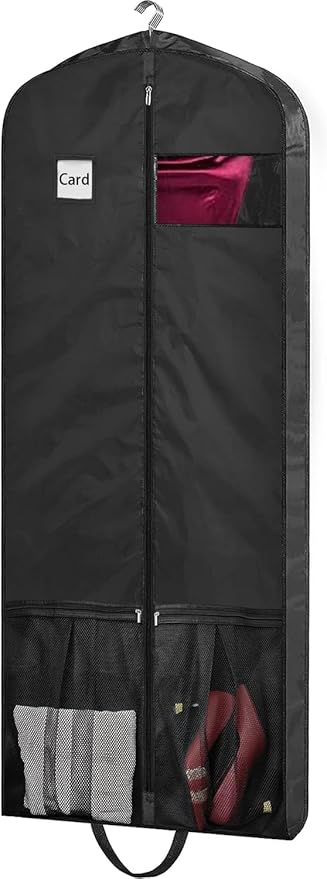 Dress Bags for Gowns Long, 65" Dress Garment Bags for Hanging Clothes, Dress Bags for Closet Storage and Traveling, Foldable Dress Cover