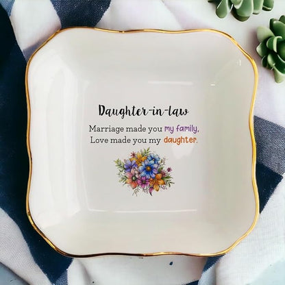 Clover89 Wedding Ring Dish Jewelry Trinket Tray for Daughter-in-lawfrom Mother of the Bride Groom-Engagement,Bridal Shower,Bachelorette Gifts for Bride form Mother-in-law