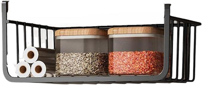 Metal Under Shelf Wire Storage Basket Multi-Purpose All Metal Under Shelf Wire Basket for Kitchen Office Pantry Multi Purpose Hanging Storage Basket for Desk and Bookshelf Bottom