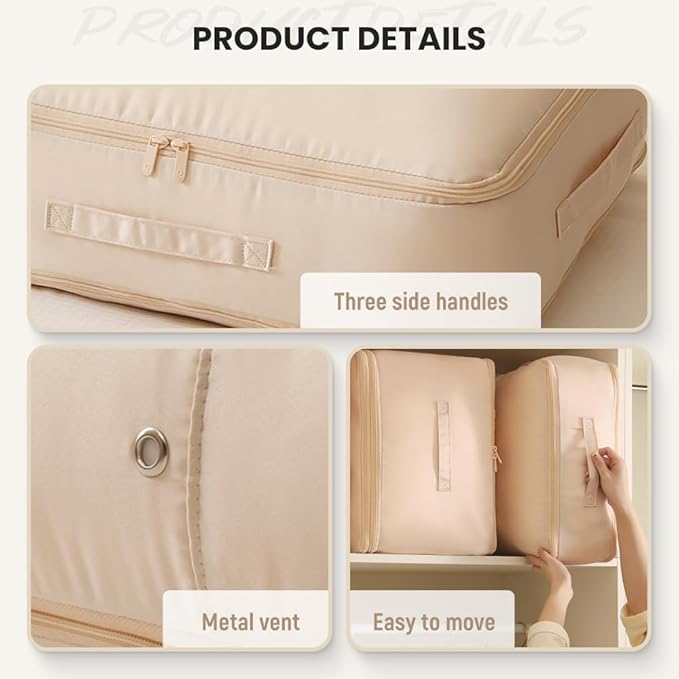 Ultra Space Saving Self Compression Organizer, 2025 New Storage Organizerr, Dustproof and Moisture-proof Compression Storage Bag for Comforters, Clothes, Blankets (Apricot Pink, Large)