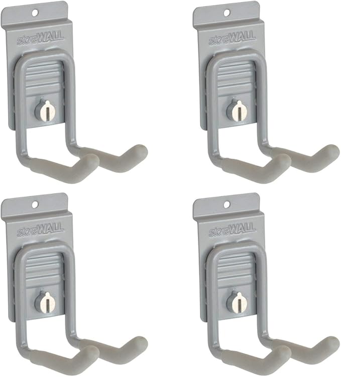 Heavy Duty Universal Slatwall Double Hook with CamLok (Pack of 4)