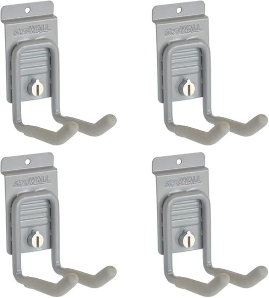 Heavy Duty Universal Slatwall Double Hook with CamLok (Pack of 4)