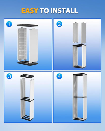 Nargos Video Game Storage Stand Tower for PS5/ PS4/ PS3/ Xbox Series S & X/Xbox one Game, Universal Game Disc Holder Vertical Blu Ray Case Organizer